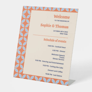 Signe De Table Mariage rétro du milieu du siècle