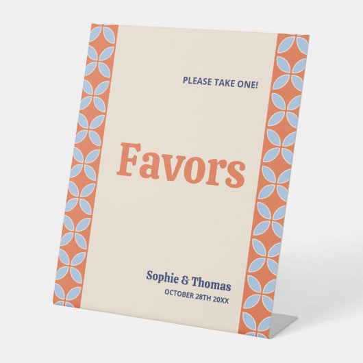 Signe De Table Mariage rétro du milieu du siècle (Recto)