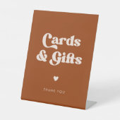 Signe De Table Mariage rétro élégant Burnt Orange Cartes et Cadea (Recto)