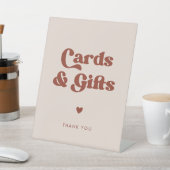 Signe De Table Mariage rétro élégant Peach Pink Cartes & Cadeaux (In SItu)