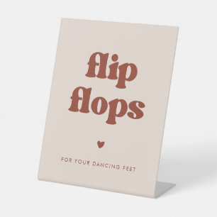 Signe De Table Mariage retro élégant Peach Pink Flip Flops