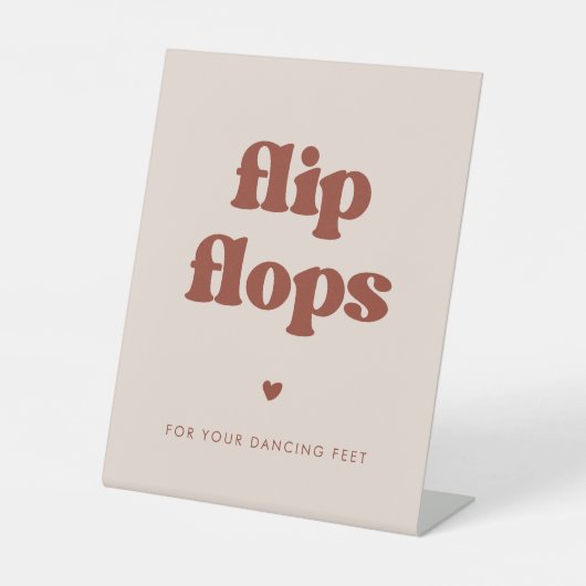 Signe De Table Mariage retro élégant Peach Pink Flip Flops (Recto)