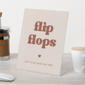 Signe De Table Mariage retro élégant Peach Pink Flip Flops (In SItu)