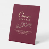 Signe De Table Mariage romantique avec bar ouvert (Recto)