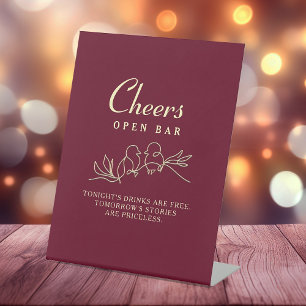 Signe De Table Mariage romantique avec bar ouvert