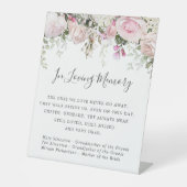 Signe De Table Mariage rose blanc floral (Recto)