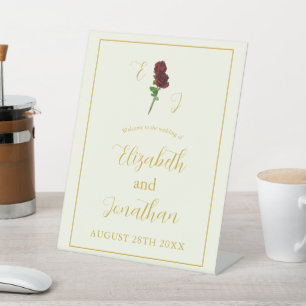 Signe De Table Mariage Rose d'Ivoire Dorée