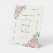 Signe De Table Mariage rose et vert (Recto)