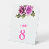 Signe De Table Mariage rose rose simple moderne Numéro de table (Recto)