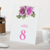 Signe De Table Mariage rose rose simple moderne Numéro de table (In SItu)