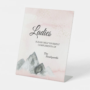 Signe De Table Mariage Rose Sunrise Mountain Dames Salle de bain