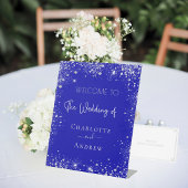 Signe De Table Mariage royal bleu argent parties scintillant bien