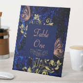 Signe De Table Mariage Royal Blue Gold Butterfly (In SItu)