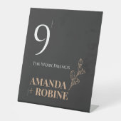 Signe De Table Mariage royal noir Numéro de table Signal piédesta (Recto)