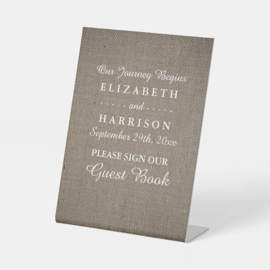 Signe De Table Mariage Rustique Burlap (Recto)