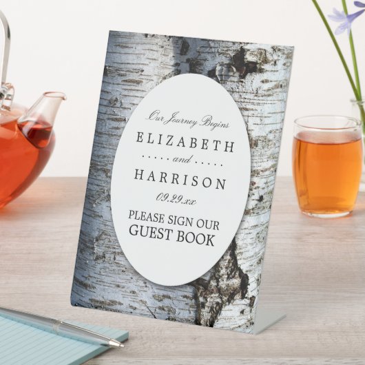 Signe De Table Mariage rustique de Birch Tree (In SItu)