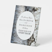 Signe De Table Mariage rustique de Birch Tree (Recto)