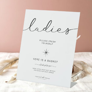 Signe De Table Mariage Salle de bain pour femmes noir et blanc