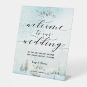 Signe De Table Mariage Scène hivernale enneigée Calligraphie poli (Recto)