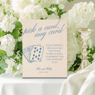 Signe De Table Mariage Serif moderne Jouer des cartes