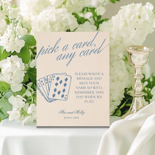 Signe De Table Mariage Serif moderne Jouer des cartes