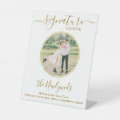 Signe De Table Mariage Signature Cocktail Gold Custom Photo Bar (Recto)