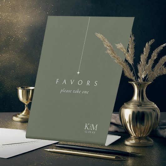 Signe De Table Mariage Simple Chic Favors Moss Green ID1046