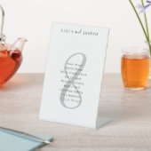 Signe De Table Mariage simple et élégant Tableau Numéro 8 (In SItu)