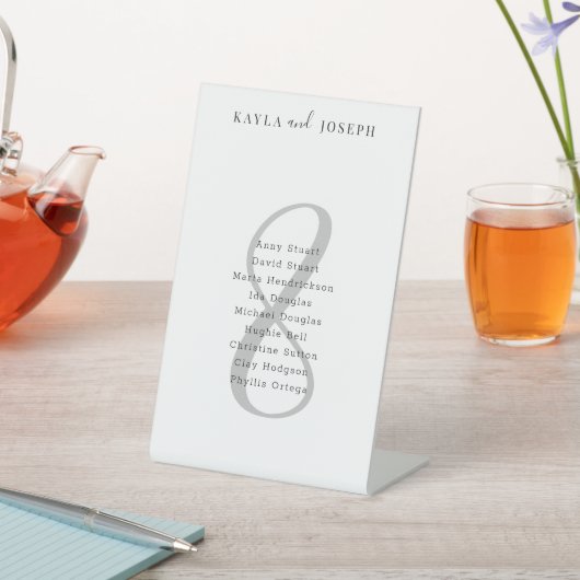Signe De Table Mariage simple et élégant Tableau Numéro 8 (In SItu)
