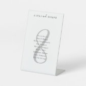 Signe De Table Mariage simple et élégant Tableau Numéro 8 (Recto)