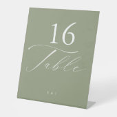 Signe De Table Mariage Simple Moderne Vert Sauge et Blanc (Recto)