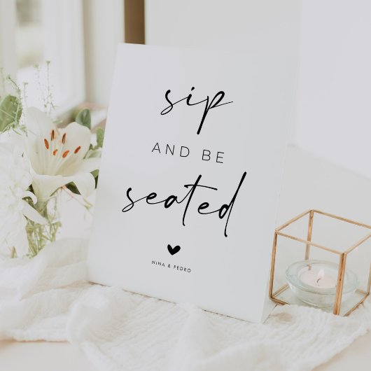 Signe De Table Mariage Sip and Be Seated