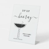 Signe De Table Mariage Sip Sip Hooray Champagne Coupe Verre (Recto)