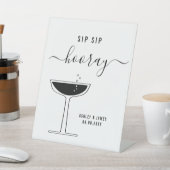Signe De Table Mariage Sip Sip Hooray Champagne Coupe Verre (In SItu)