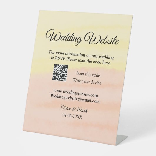 Signe De Table Mariage site web ajouter Q R code scanner ajouter  (Recto)