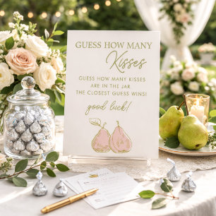 Signe De Table Mariage Thème Poire Parfaite : Devinez le Nombre d