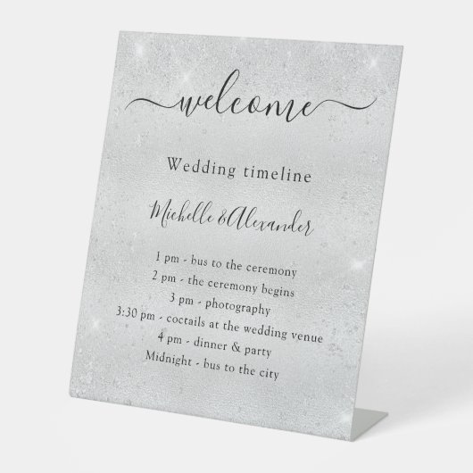 Signe De Table Mariage timeline promgram argent parties scintilla (Recto)