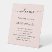 Signe De Table Mariage timeline promgramme rose or bienvenue (Recto)