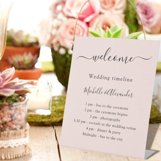 Signe De Table Mariage timeline promgramme rose or bienvenue