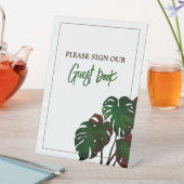 Signe De Table Mariage tropical de la plage de Monstera (In SItu)