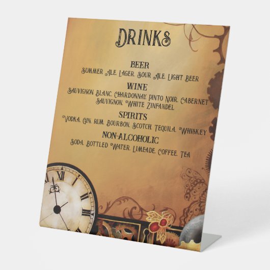 Signe De Table Mariage victorien Steampunk (Recto)