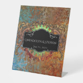 Signe De Table Mariage Vintage Steampunk Personnalisé (Recto)