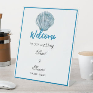 Signe De Table Mariage vintage Turquoise bleu simple