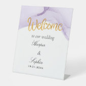 Signe De Table Mariage Violet Aquarelle Moderne (Recto)