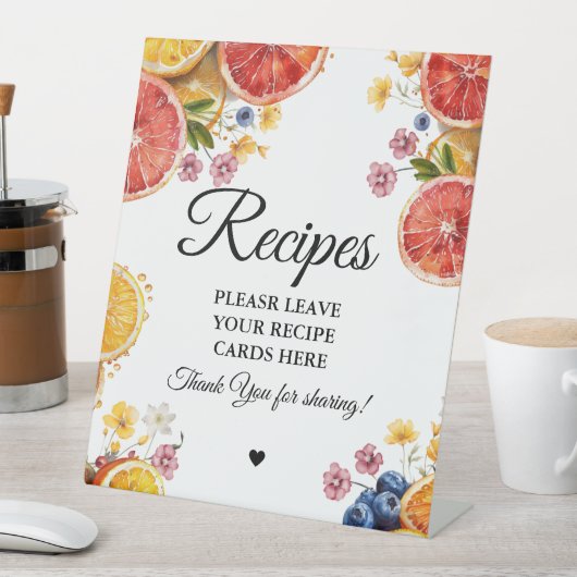 Signe De Table Mariée Citrus Laisser vos recettes Douche nuptiale (In SItu)
