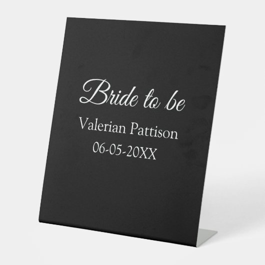 Signe De Table Mariée future nom date noir blanc enterrement de v (Recto)
