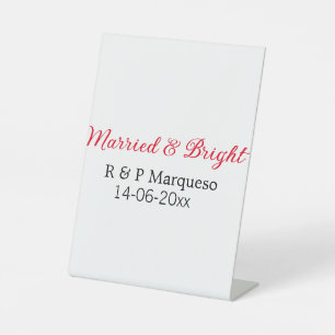Signe De Table Mariés & lumineux ajouter le nom du couple mariage