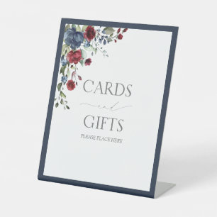 Signe De Table Marine bleu Bourgogne Aquarelle Fête des mariées C