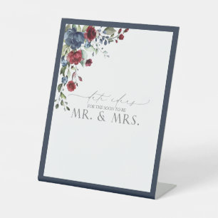 Signe De Table Marine Bleu Bourgogne Aquarelle Floral Date Idées