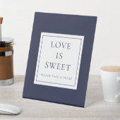 Signe De Table Marine Bleu Classique Élégant L'Amour Est Douce (In SItu)